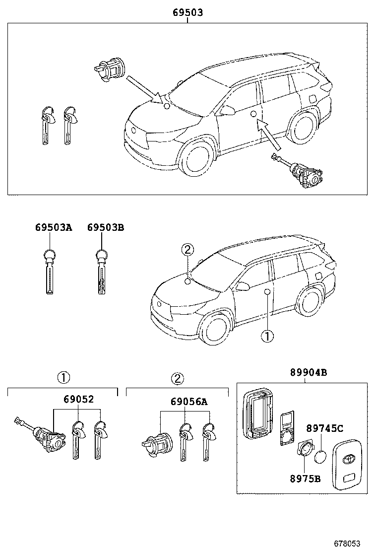  HIGHLANDER KLUGER |  LOCK CYLINDER SET