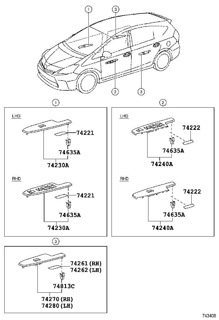  PRIUS PRIUS V |  ARMREST VISOR