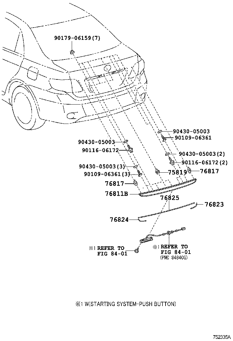  AURIS HYBRID |  REAR MOULDING