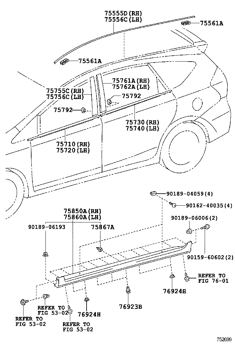  PRIUS PRIUS V |  SIDE MOULDING