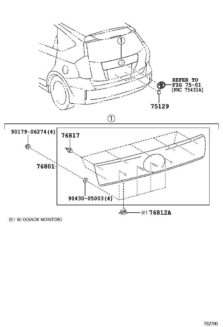  PRIUS PRIUS V |  REAR MOULDING