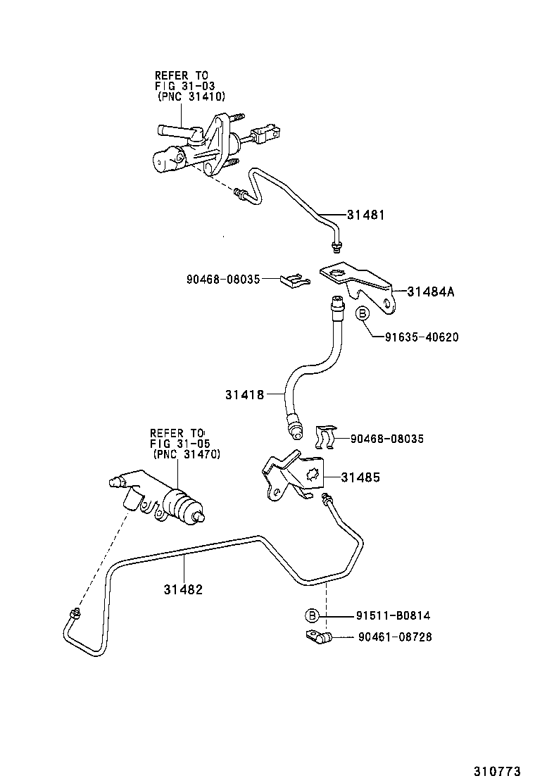  YARIS |  CLUTCH PEDAL FLEXIBLE HOSE