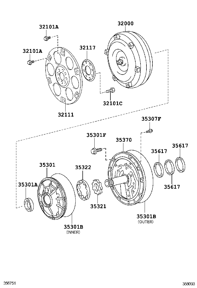  HILUX |  TORQUE CONVERTER FRONT OIL PUMP CHAIN ATM