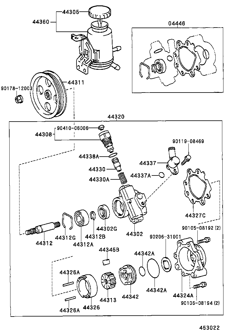  HILUX |  VANE PUMP RESERVOIR POWER STEERING