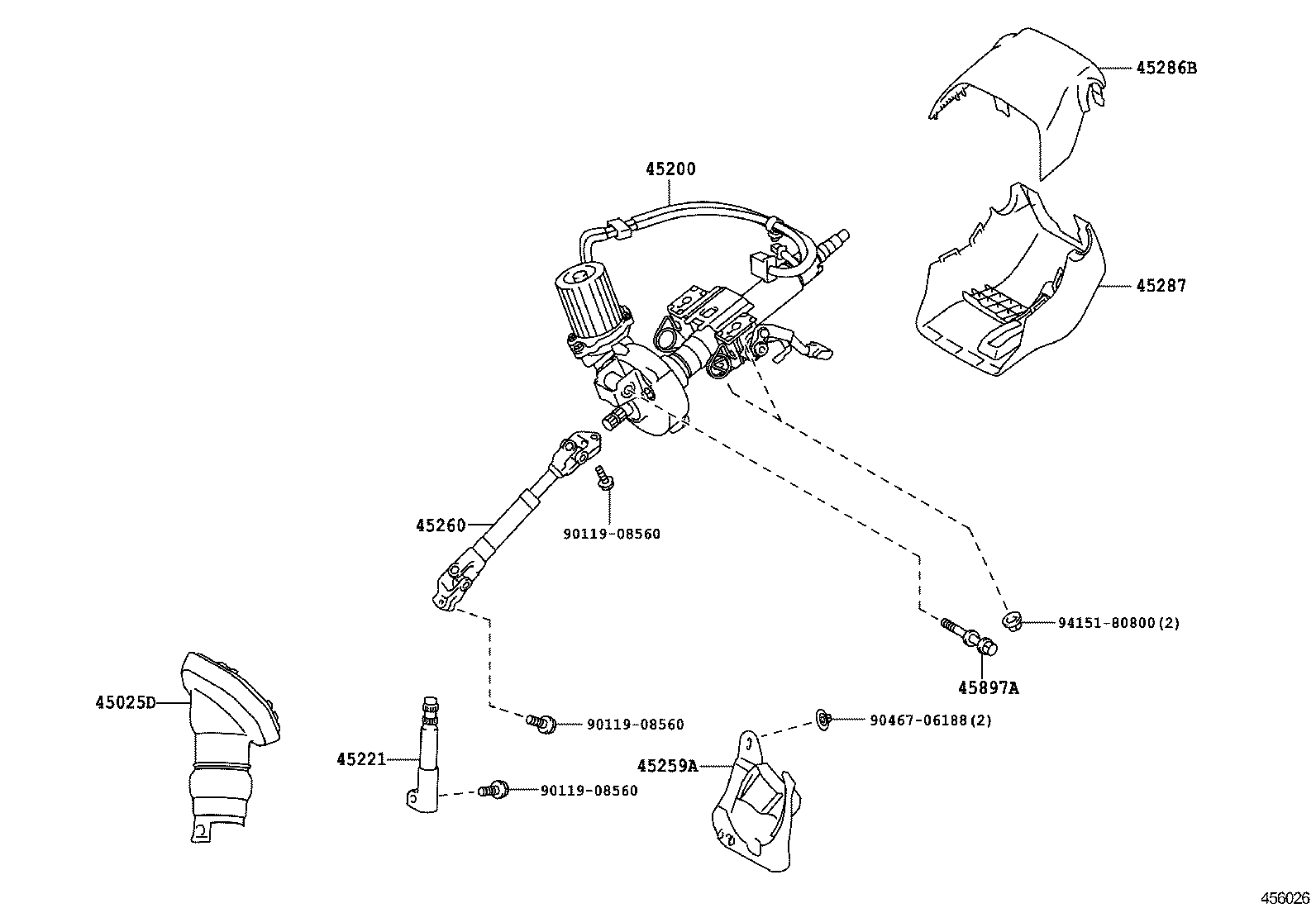  PRIUS PLUG IN HBD |  STEERING COLUMN SHAFT