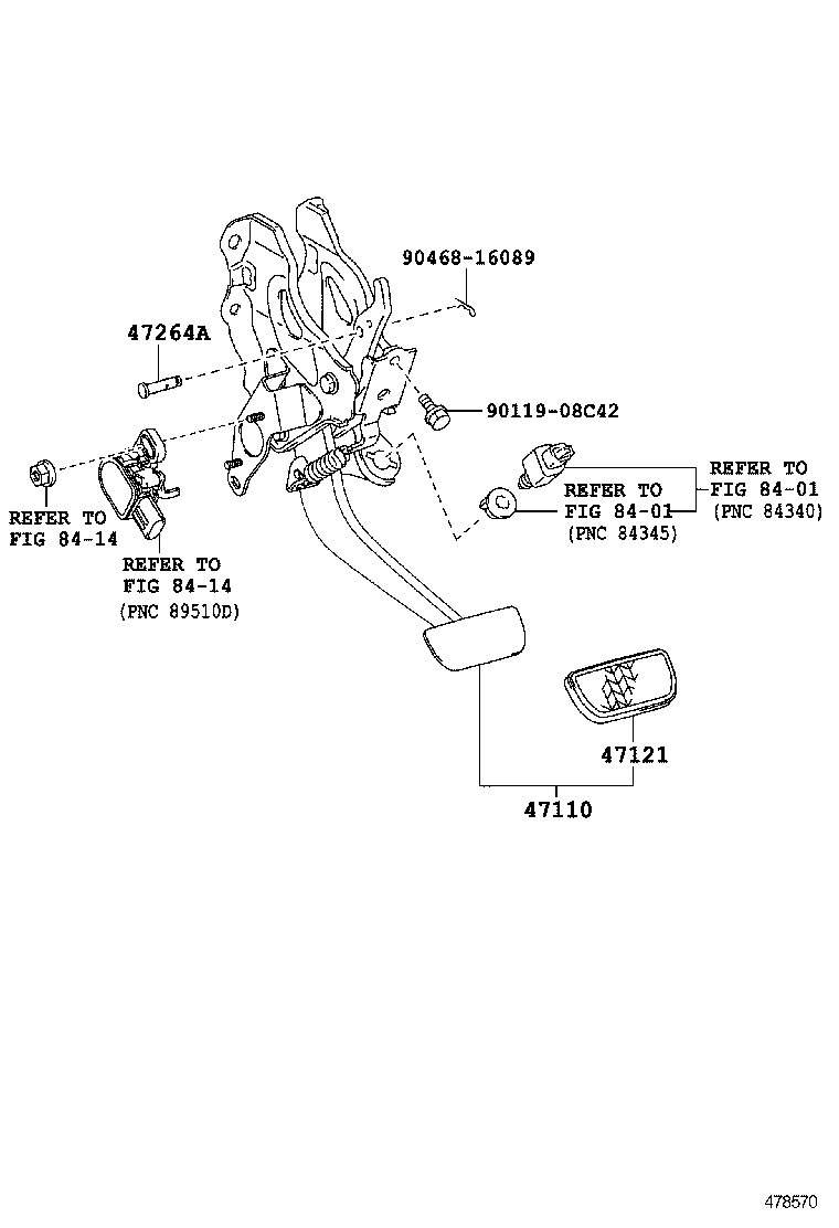  IQ EV |  BRAKE PEDAL BRACKET