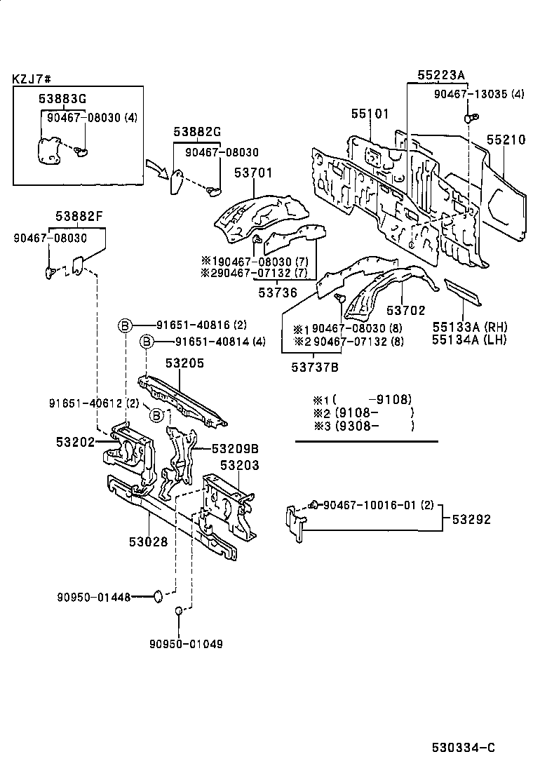  LAND CRUISER 70 |  FRONT FENDER APRON DASH PANEL