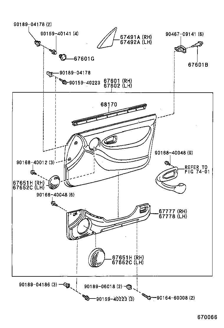  CELICA |  FRONT DOOR PANEL GLASS