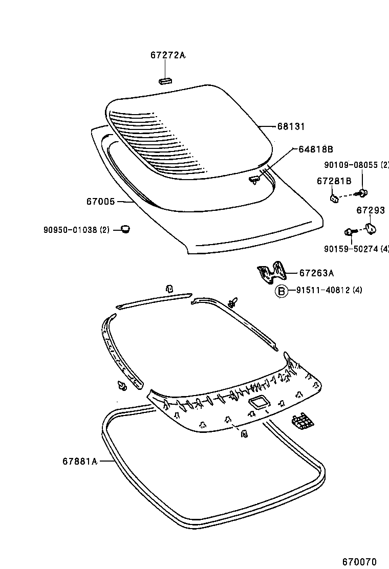  CELICA |  BACK DOOR PANEL GLASS