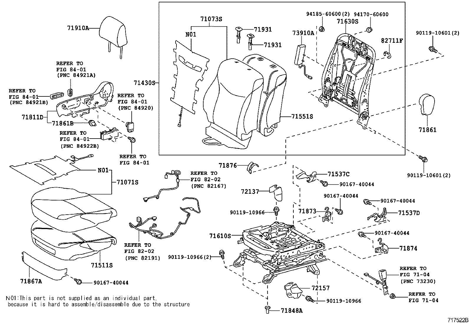  PRIUS |  FRONT SEAT SEAT TRACK