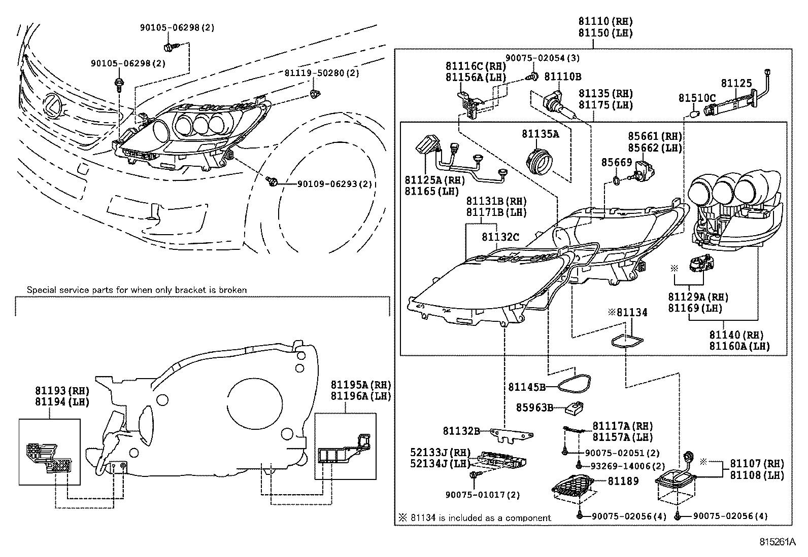  LS600H 600HL |  HEADLAMP