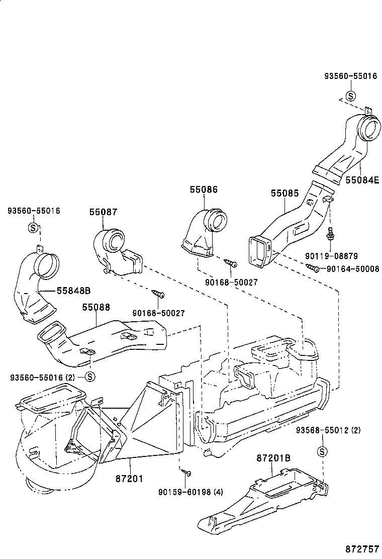  LAND CRUISER 70 |  HEATING AIR CONDITIONING CONTROL AIR DUCT