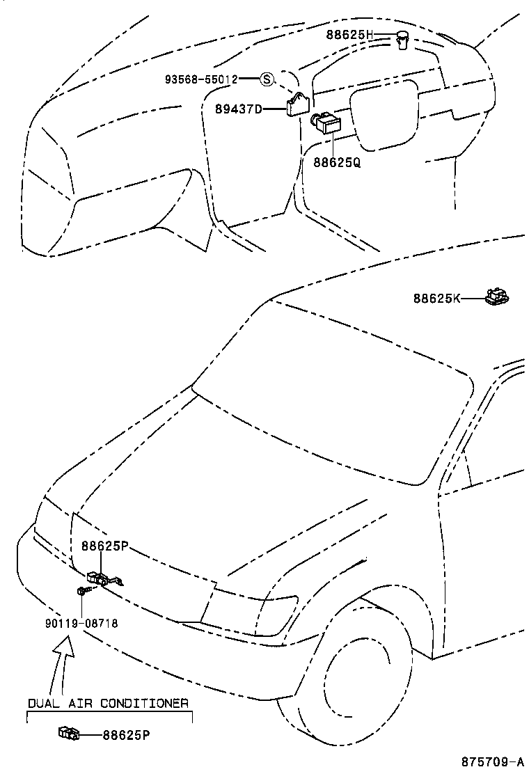  LAND CRUISER 100 105 |  HEATING AIR CONDITIONING CONTROL AIR DUCT