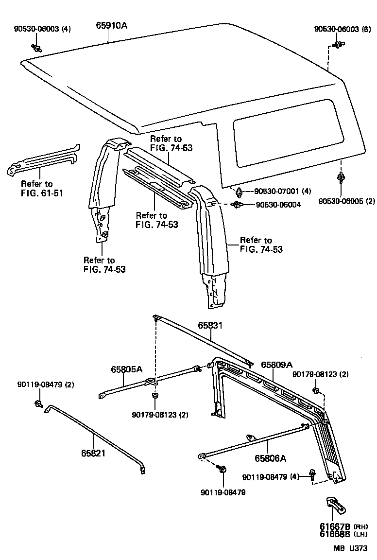  LAND CRUISER 70 |  REAR BODY TOP CURTAIN ROOF PANEL