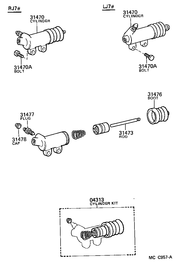  LAND CRUISER 70 |  CLUTCH RELEASE CYLINDER