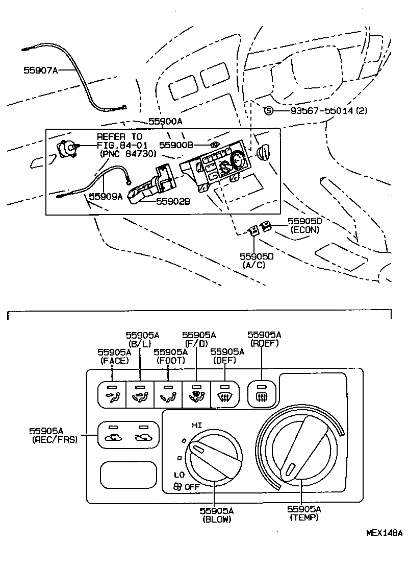  CELICA |  HEATING AIR CONDITIONING CONTROL AIR DUCT