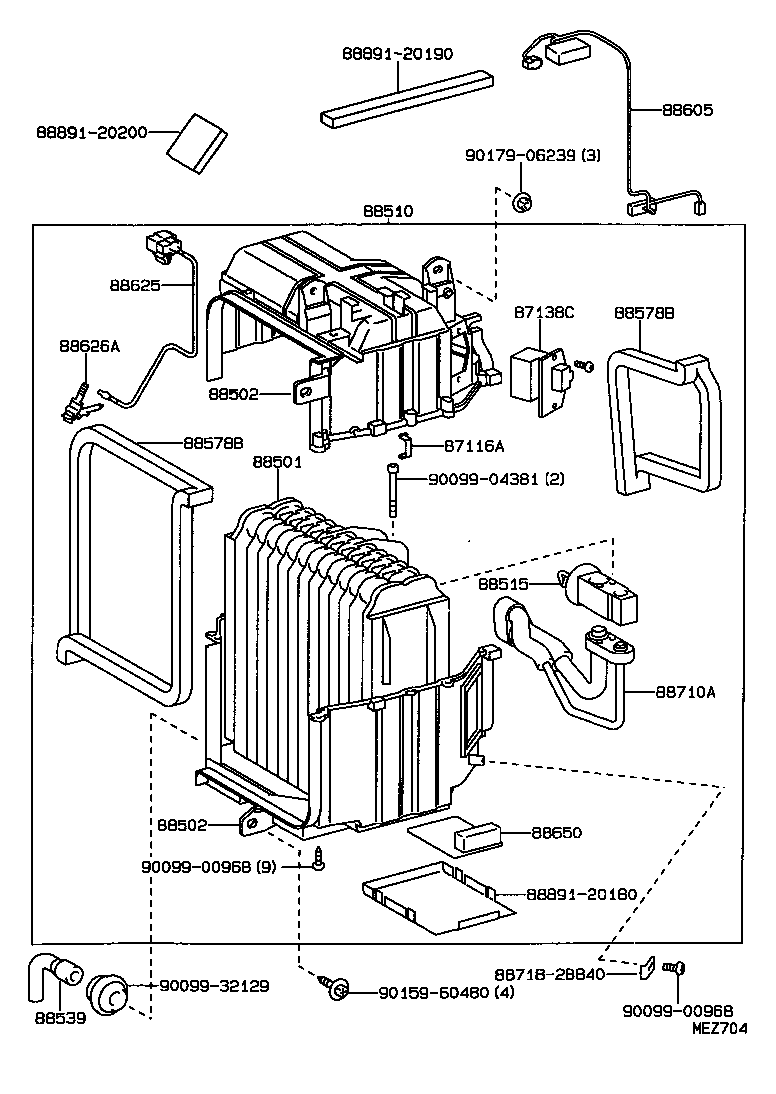  CELICA |  HEATING AIR CONDITIONING COOLER UNIT