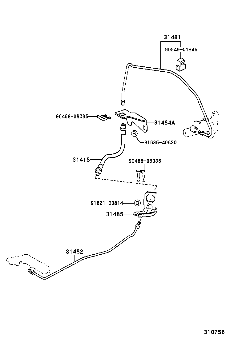  YARIS JPP |  CLUTCH PEDAL FLEXIBLE HOSE