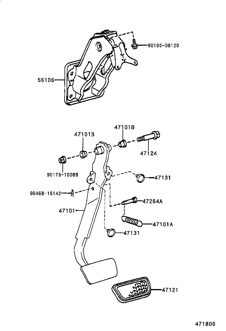  YARIS ECHO VERSO |  BRAKE PEDAL BRACKET