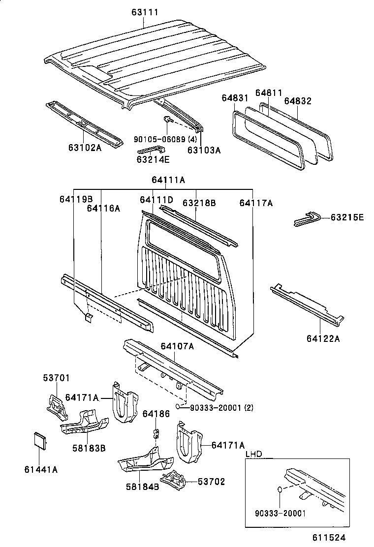  DYNA200 |  ROOF PANEL BACK PANEL