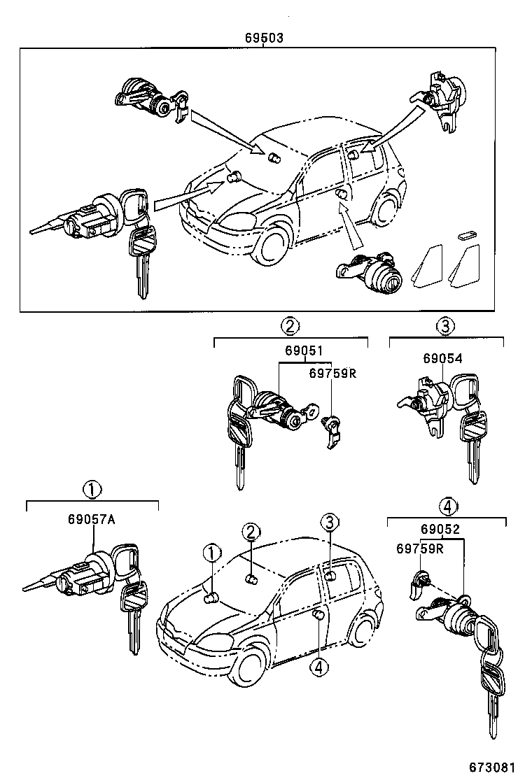  YARIS JPP |  LOCK CYLINDER SET