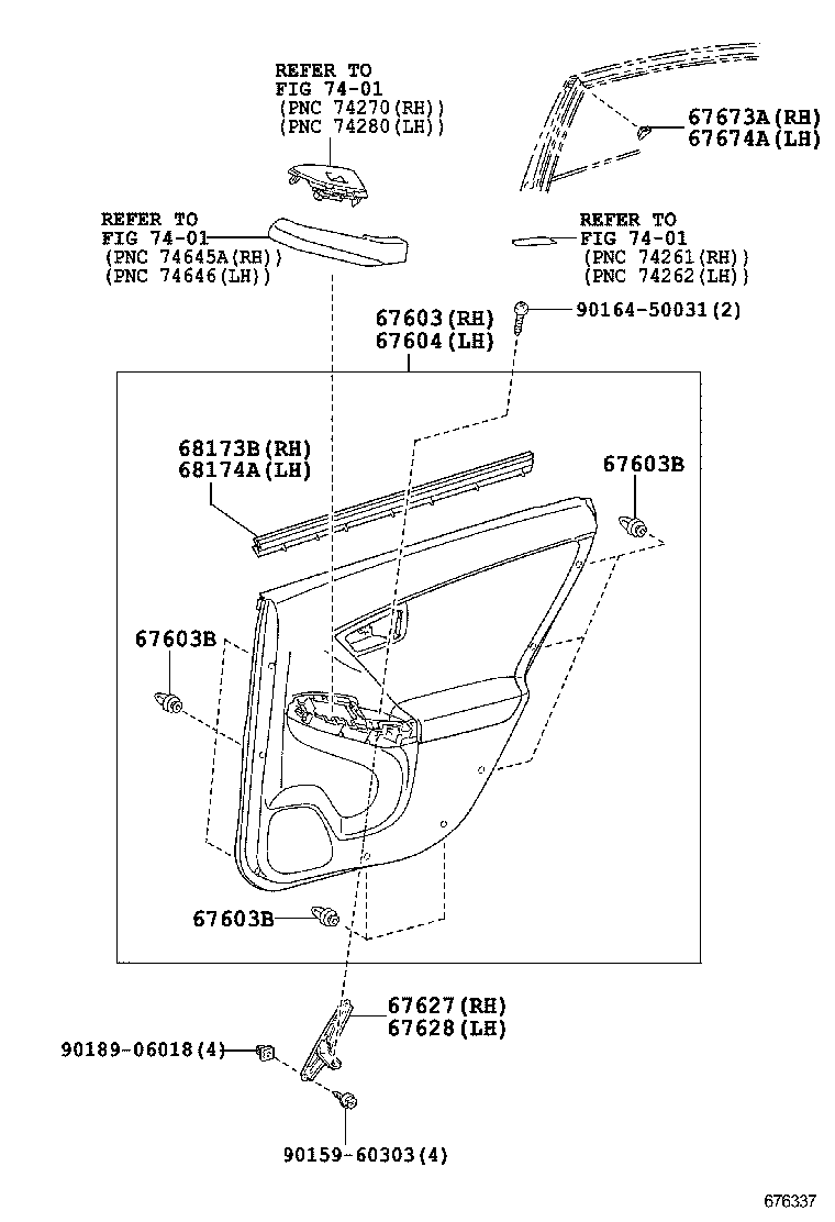  PRIUS PLUG IN HBD |  REAR DOOR PANEL GLASS