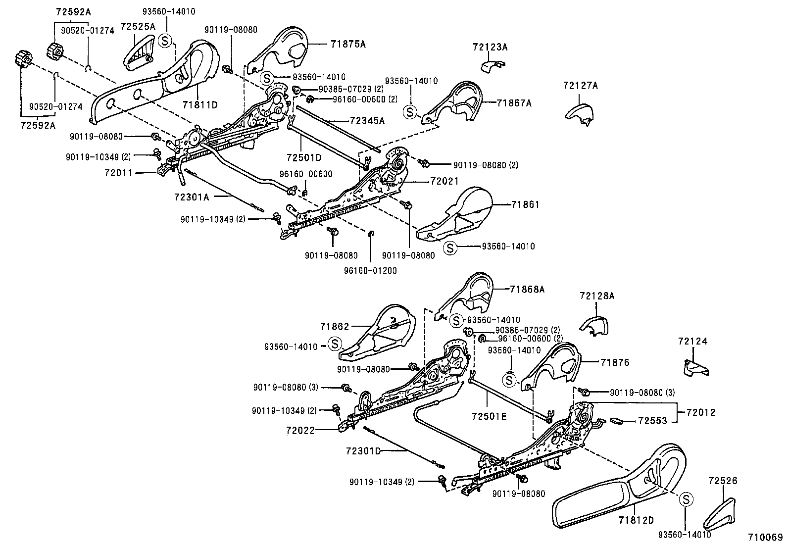  CELICA |  FRONT SEAT SEAT TRACK