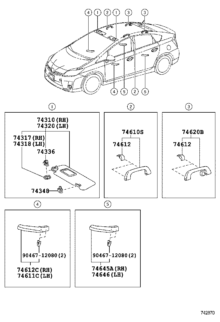  PRIUS PLUG IN HBD |  ARMREST VISOR