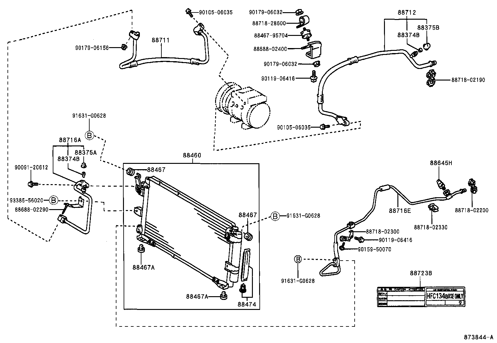  COROLLA HB LB |  HEATING AIR CONDITIONING COOLER PIPING