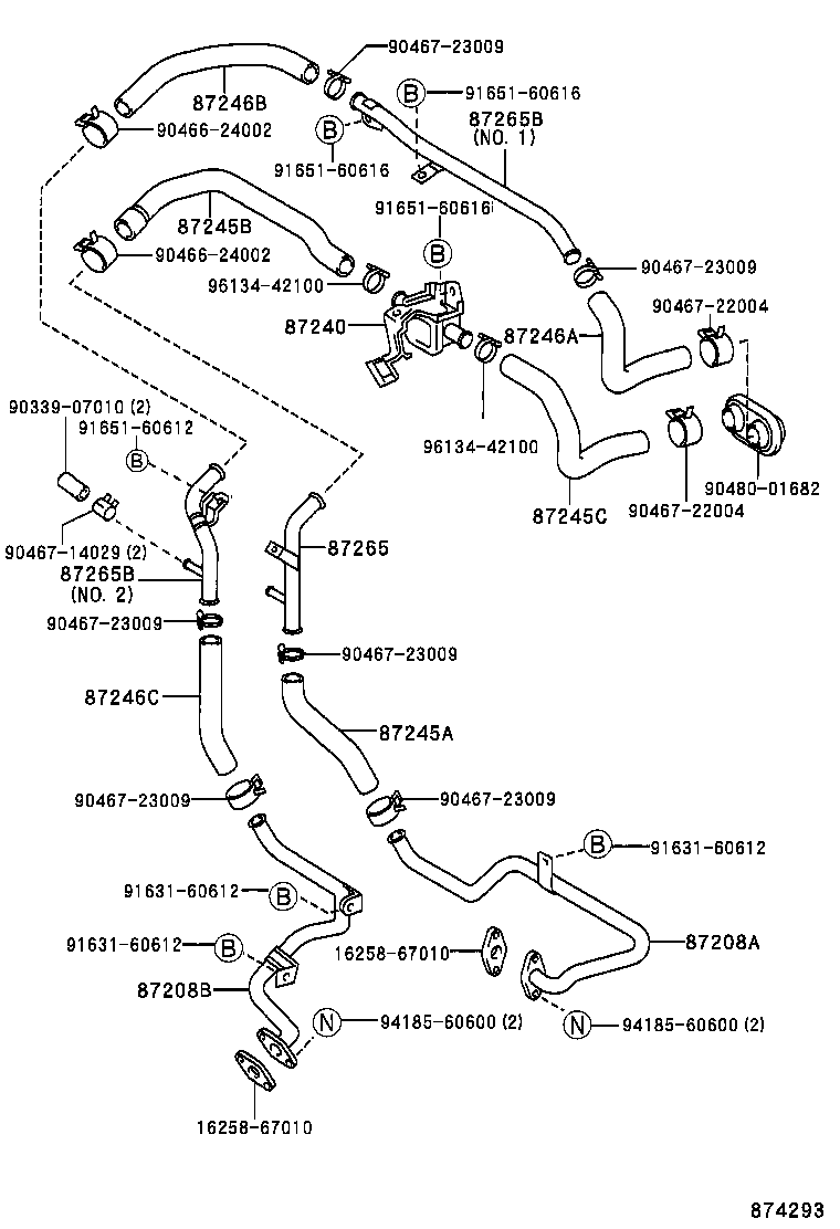  LAND CRUISER 90 |  HEATING AIR CONDITIONING WATER PIPING