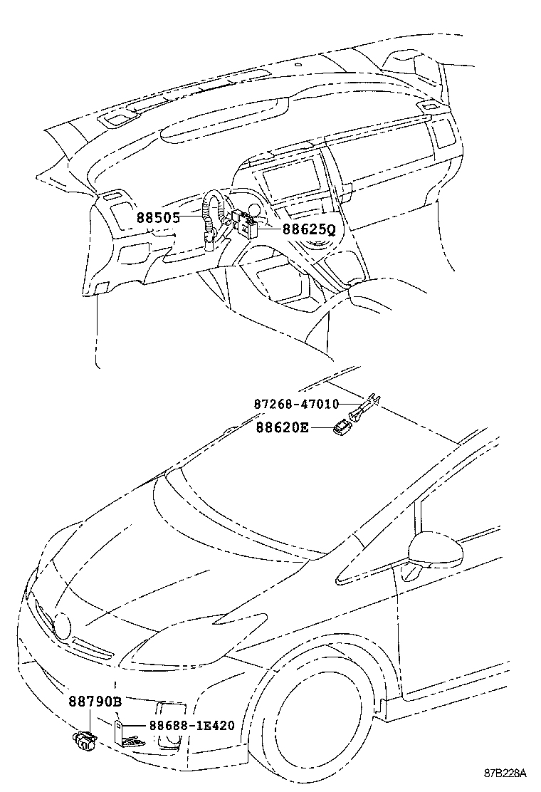  PRIUS PLUG IN HBD |  HEATING AIR CONDITIONING CONTROL AIR DUCT