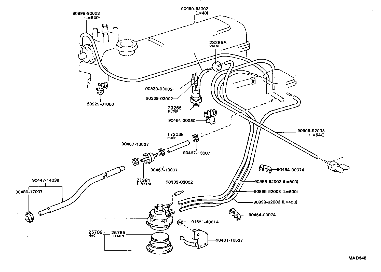  HILUX |  VACUUM PIPING