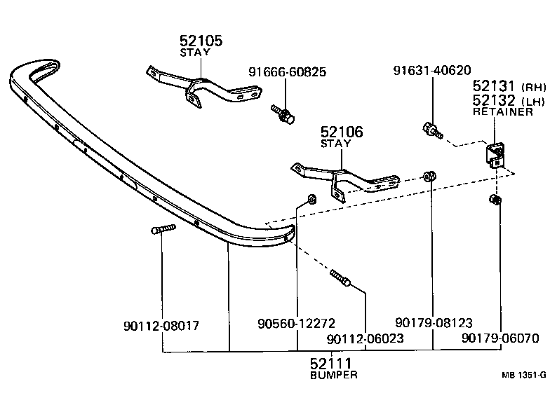  1000 |  FRONT BUMPER BUMPER STAY