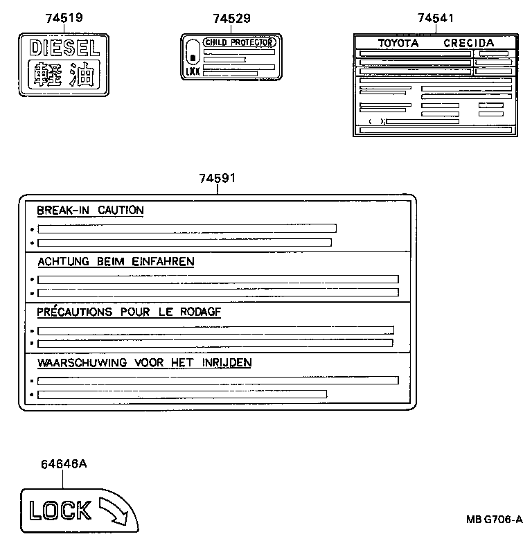  CRESSIDA |  CAUTION PLATE EXTERIOR INTERIOR