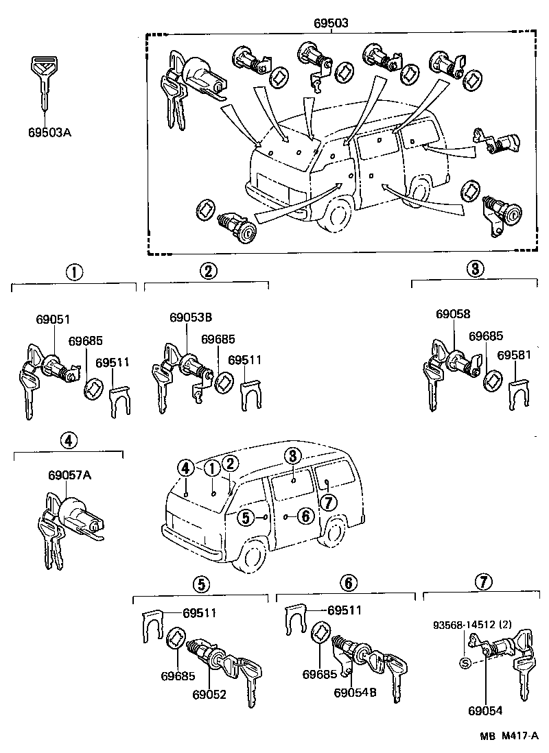  HIACE VAN COMUTER |  LOCK CYLINDER SET