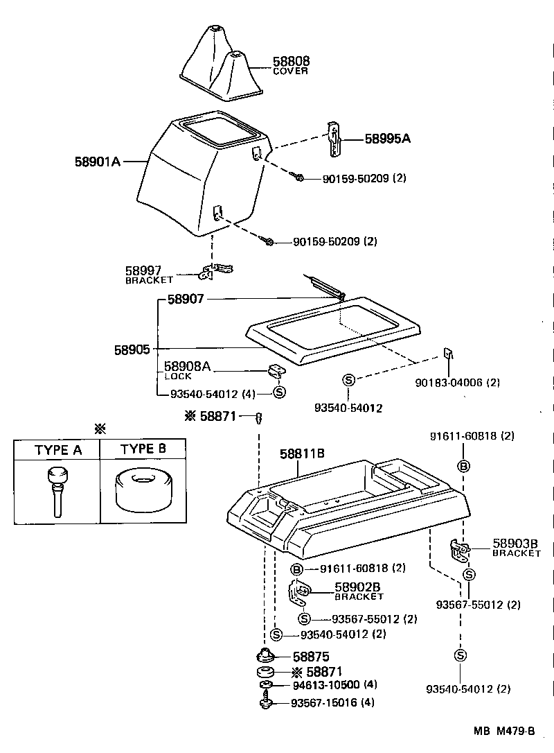  HIACE VAN COMUTER |  CONSOLE BOX BRACKET