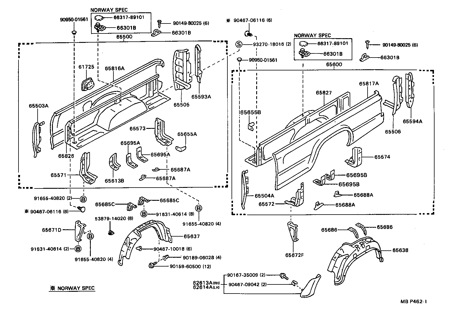  4 RUNNER TRUCK |  REAR BODY SIDE PANEL