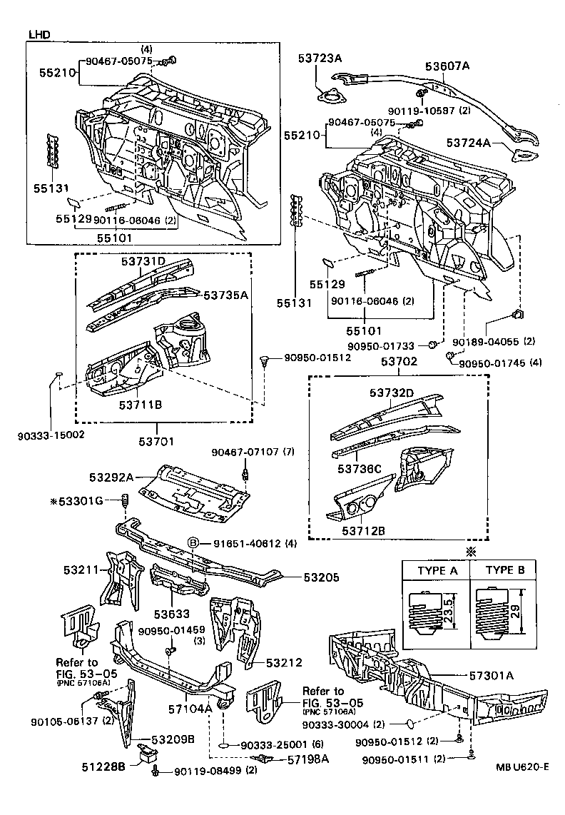  CELICA |  FRONT FENDER APRON DASH PANEL