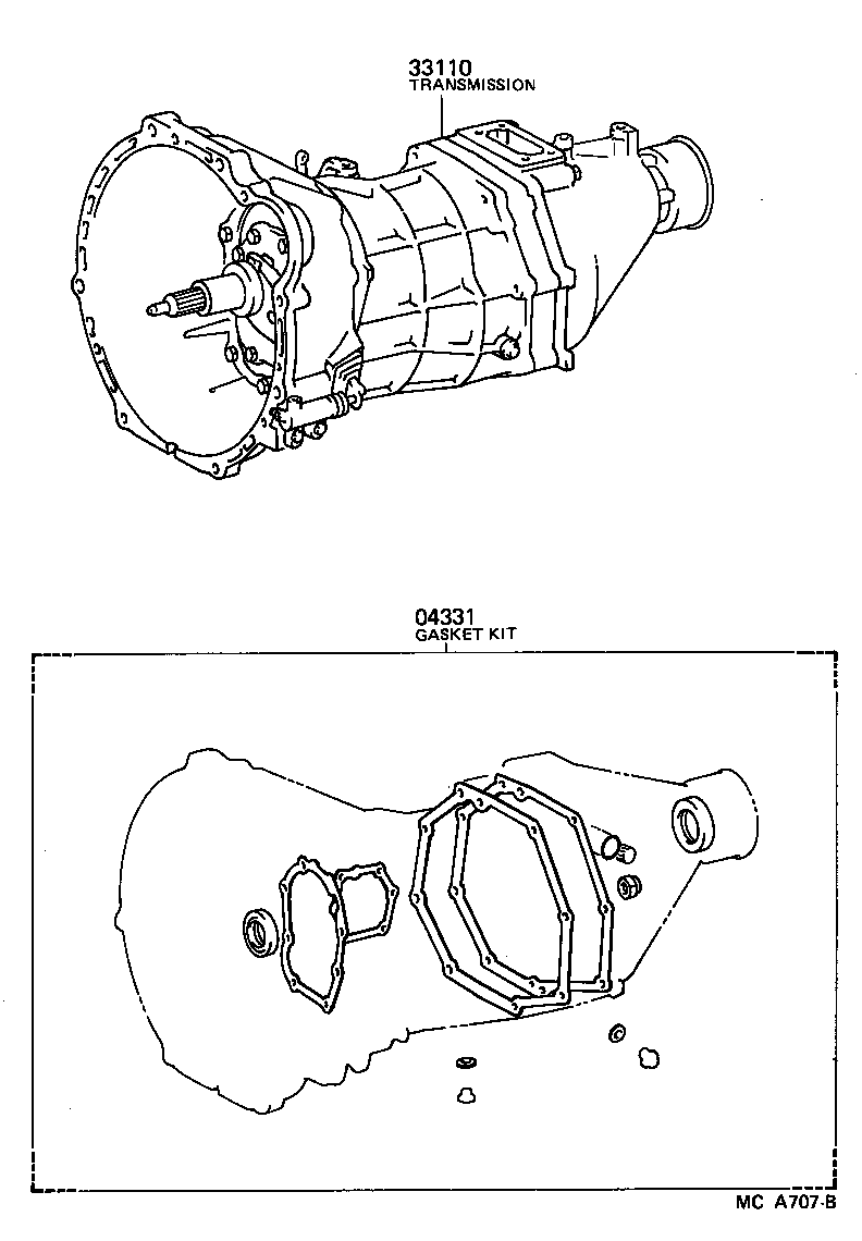  HIACE VAN COMUTER |  TRANSAXLE OR TRANSMISSION ASSY GASKET KIT MTM