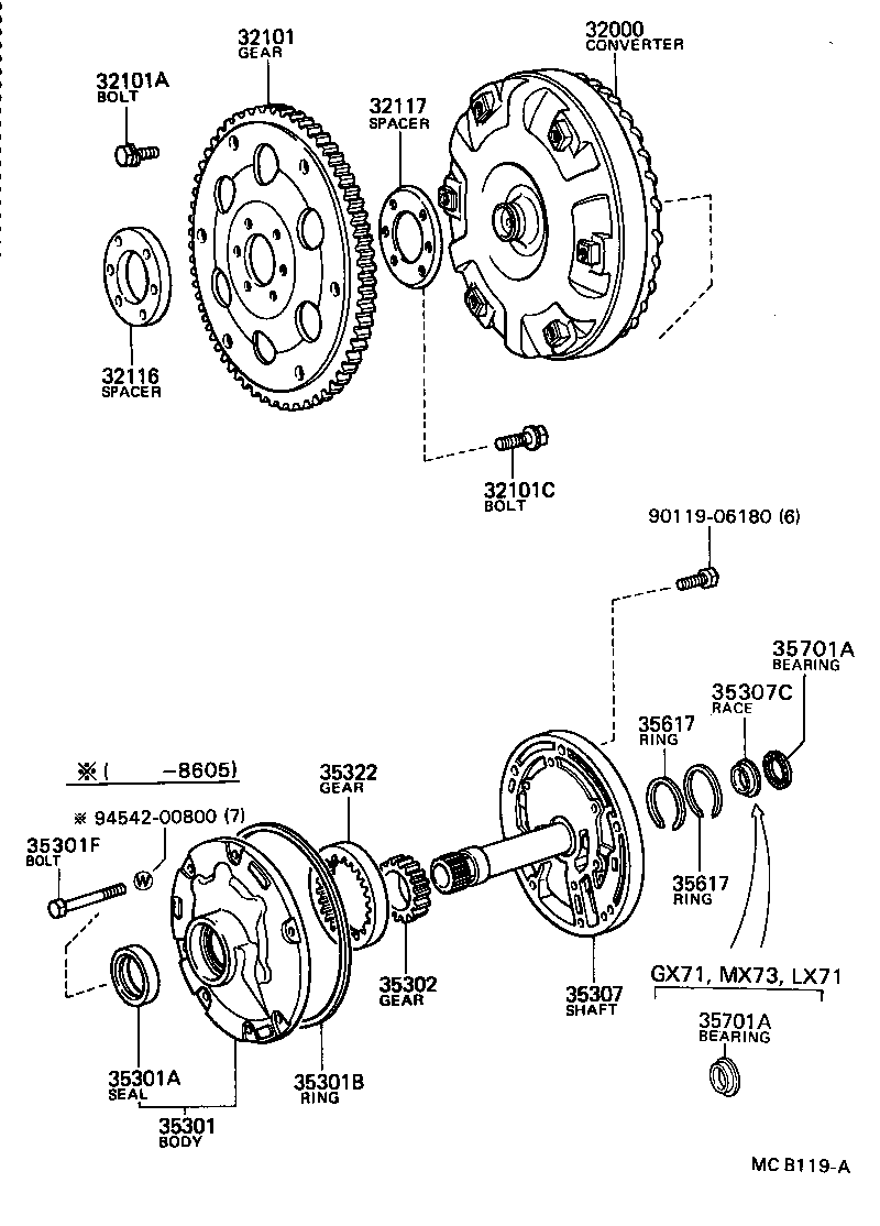  CRESSIDA |  TORQUE CONVERTER FRONT OIL PUMP CHAIN ATM