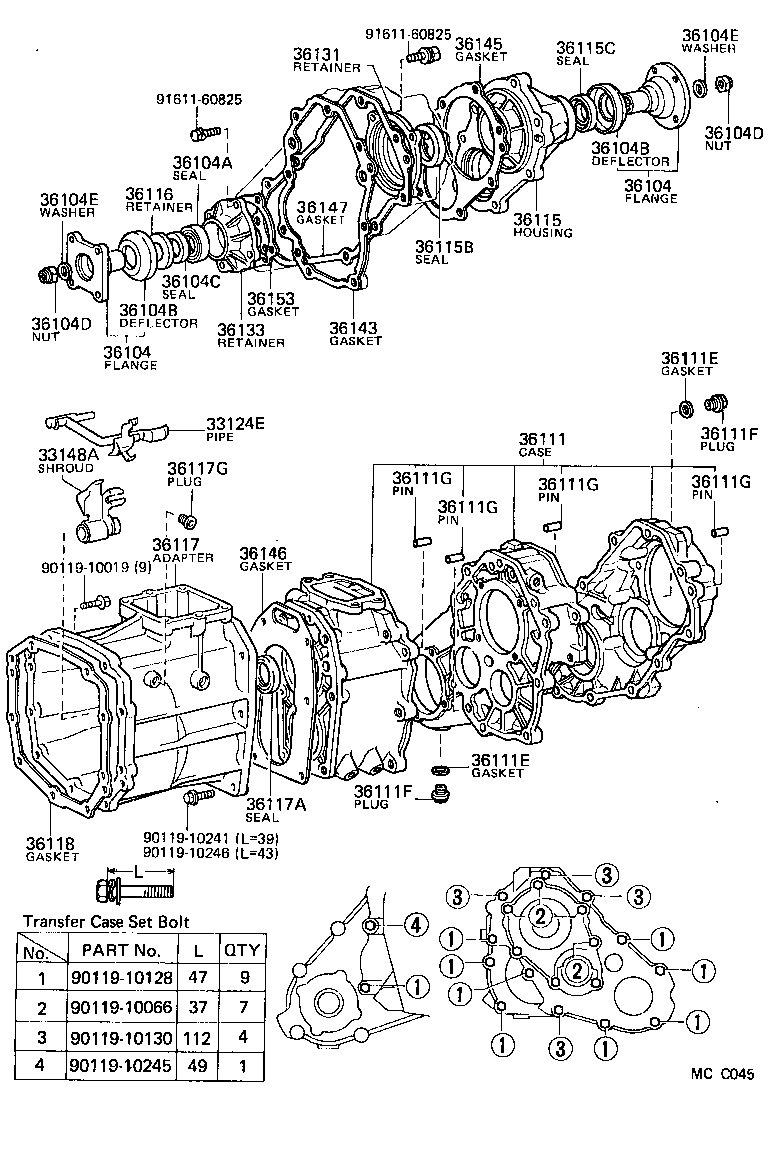  HILUX |  TRANSFER CASE EXTENSION HOUSING