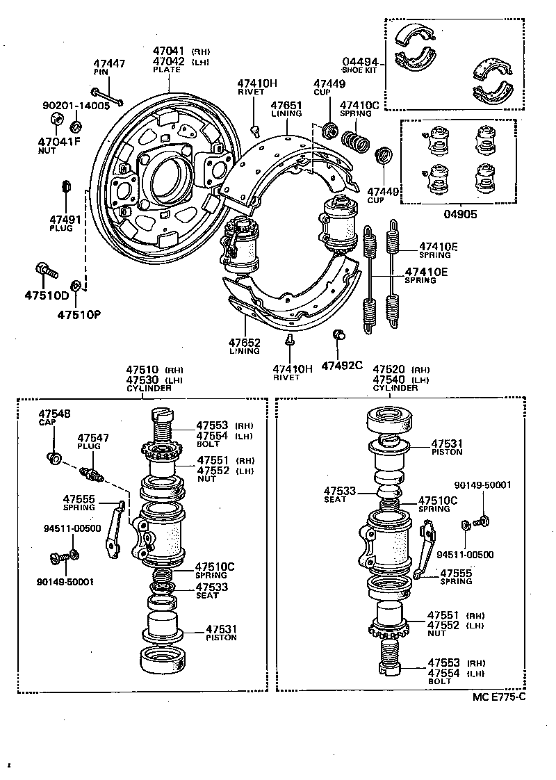  DYNA200 |  FRONT DRUM BRAKE WHEEL CYLINDER BACKING PLATE