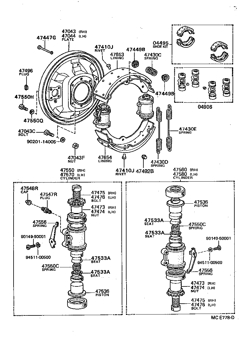  DYNA200 |  REAR DRUM BRAKE WHEEL CYLINDER BACKING PLATE