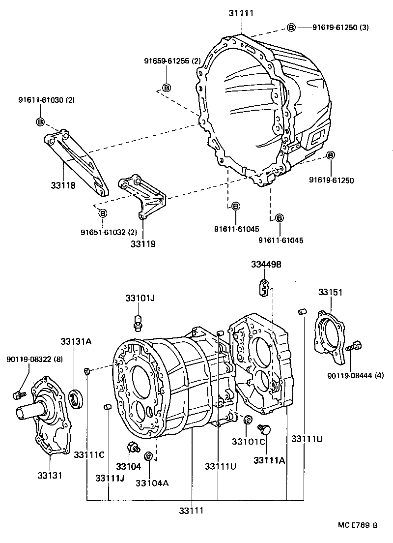  HIACE VAN COMUTER |  CLUTCH HOUSING TRANSMISSION CASE MTM