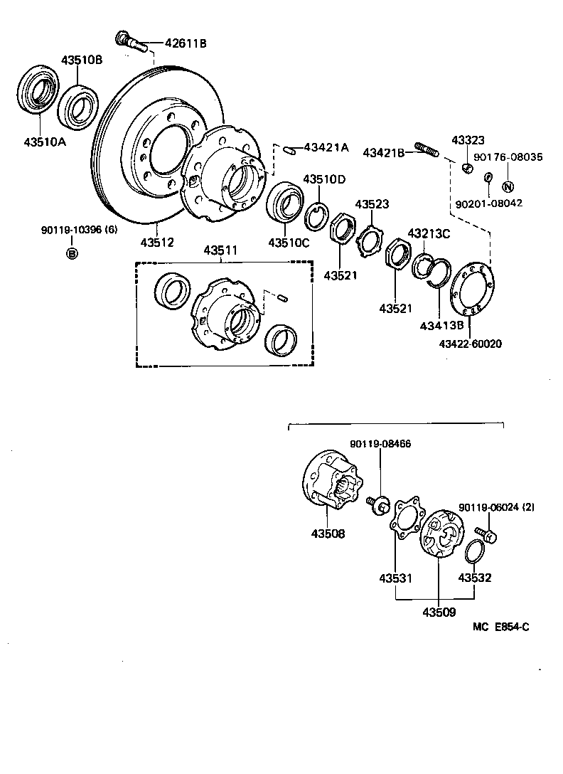  HIACE VAN COMUTER |  FRONT AXLE HUB