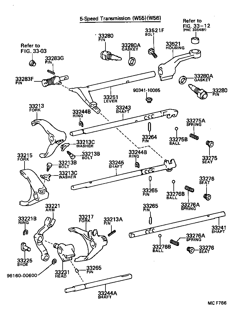  HILUX |  GEAR SHIFT FORK LEVER SHAFT MTM