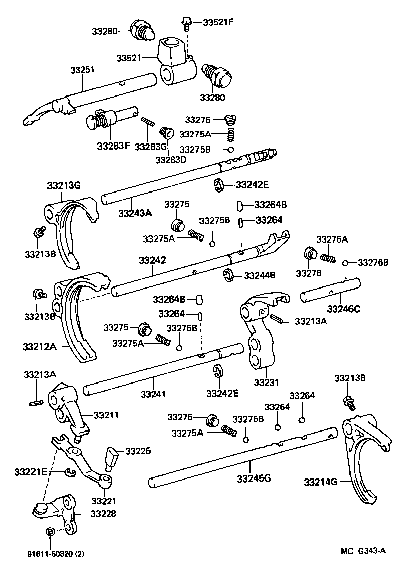  4 RUNNER TRUCK |  GEAR SHIFT FORK LEVER SHAFT MTM