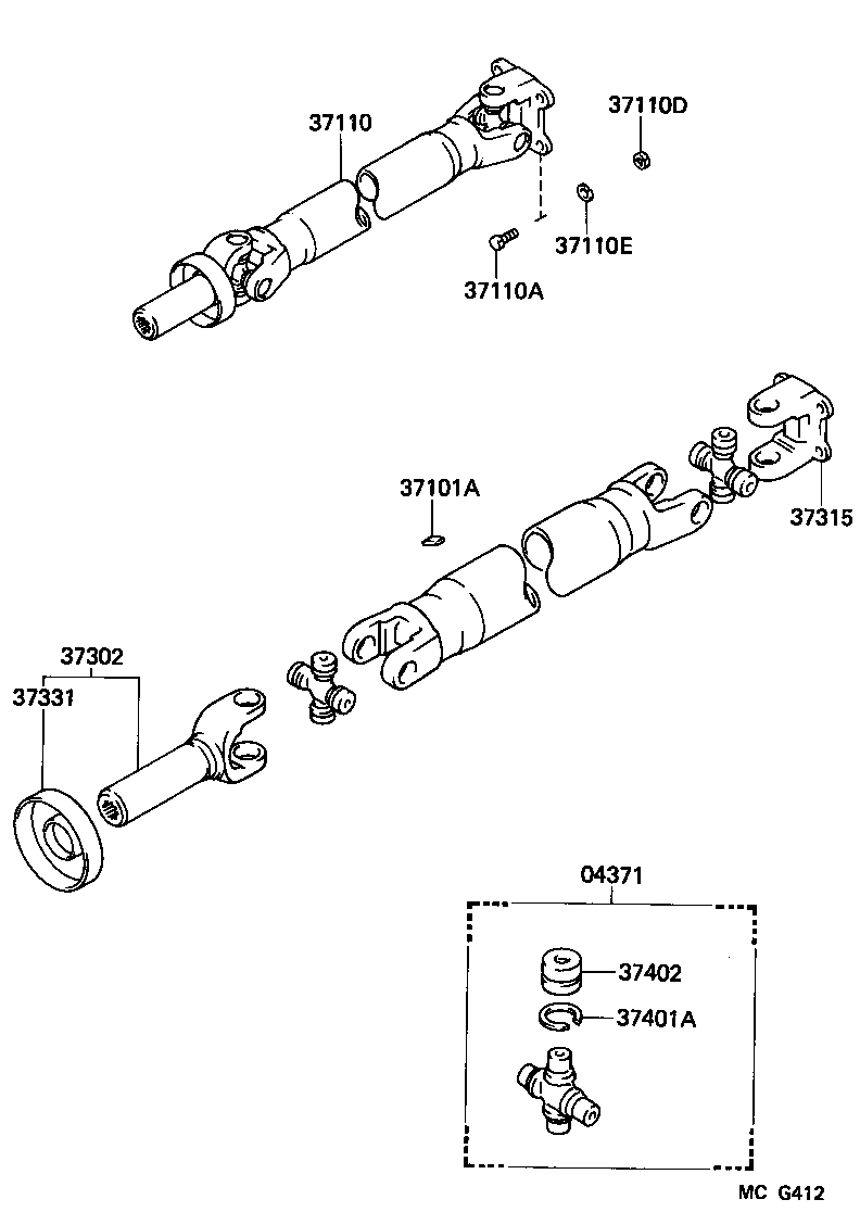  4 RUNNER TRUCK |  PROPELLER SHAFT UNIVERSAL JOINT