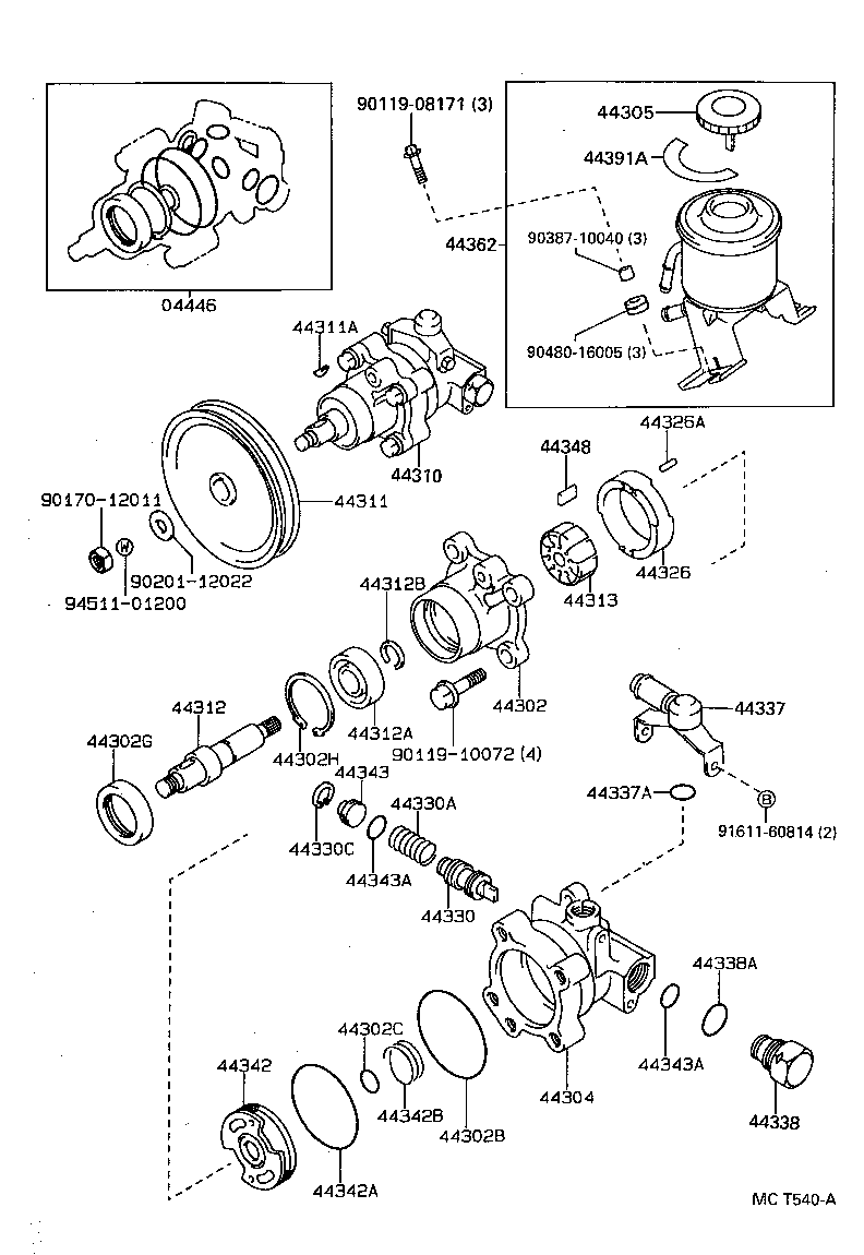  HILUX |  VANE PUMP RESERVOIR POWER STEERING