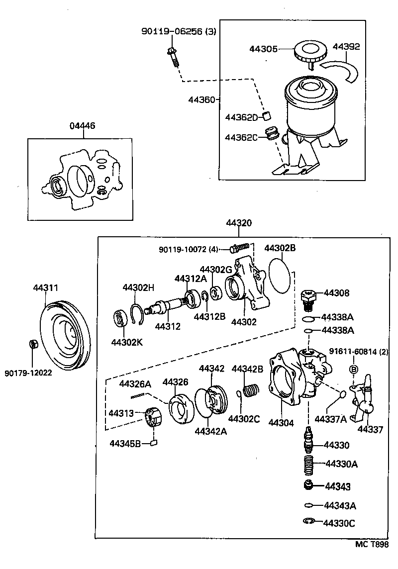  HILUX VWP |  VANE PUMP RESERVOIR POWER STEERING